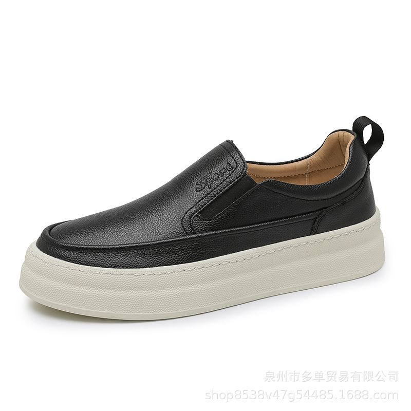 Hombres con un pie sin lazos zapatos casuales perezosos simple moda versátil moda cómoda zapatos deportivos de skate de piel de cerdo