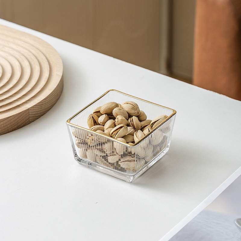 Plato de frutas de vidrio, plato de frutas de lujo ligero casero con cubierta de barra KTV creativo de bocadillos, plato de bocadillos