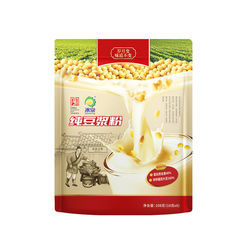 冰泉黄豆纯豆浆粉108g尝鲜高蛋白豆浆粉无蔗糖添加代餐冲调饮品|undefined