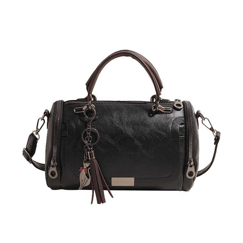 New Korean Style Versatile Retro Fashion Single Shoulder Crossbody Bag For Women, Large Capacity Boston Pillow Handbag - Thumbnail 5