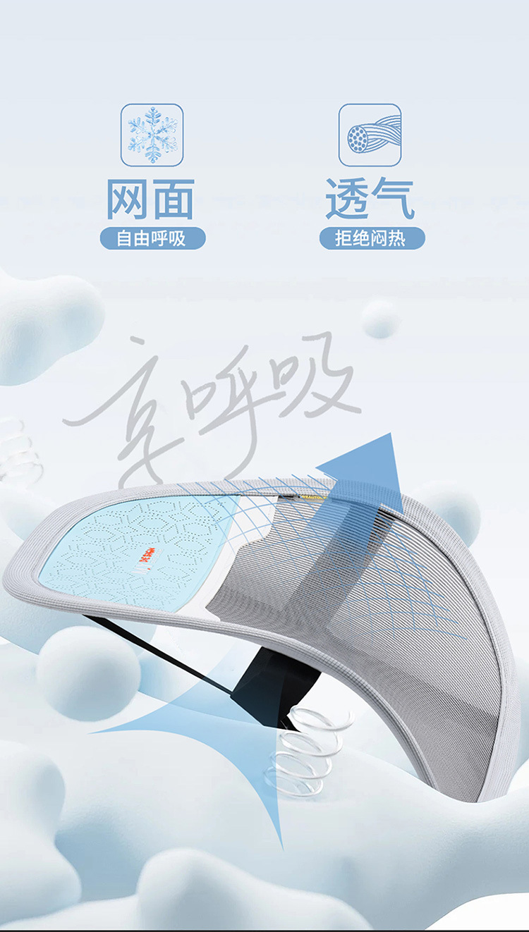 Car Lumbar Support for All Seasons, Anti-Sweat Mesh Breathable Office Sedentary Lumbar Support Cushion, Car Seat Memory Foam Lumbar Support