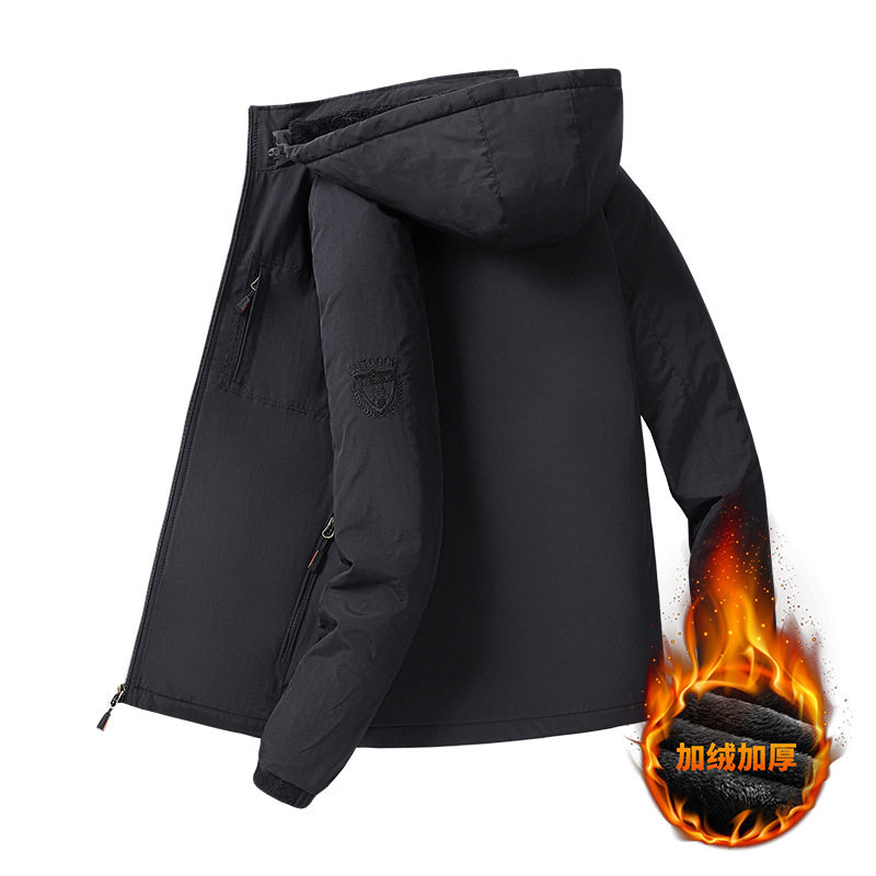Primavera y otoño chaqueta hombre largo traje de asalto grueso herramientas al aire libre abrigo de ocio más bolsillos abrigo superior
