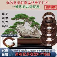 高端古铜色盆景造型铝丝蟠扎专用丝线园艺整形花卉枝条定型铝线