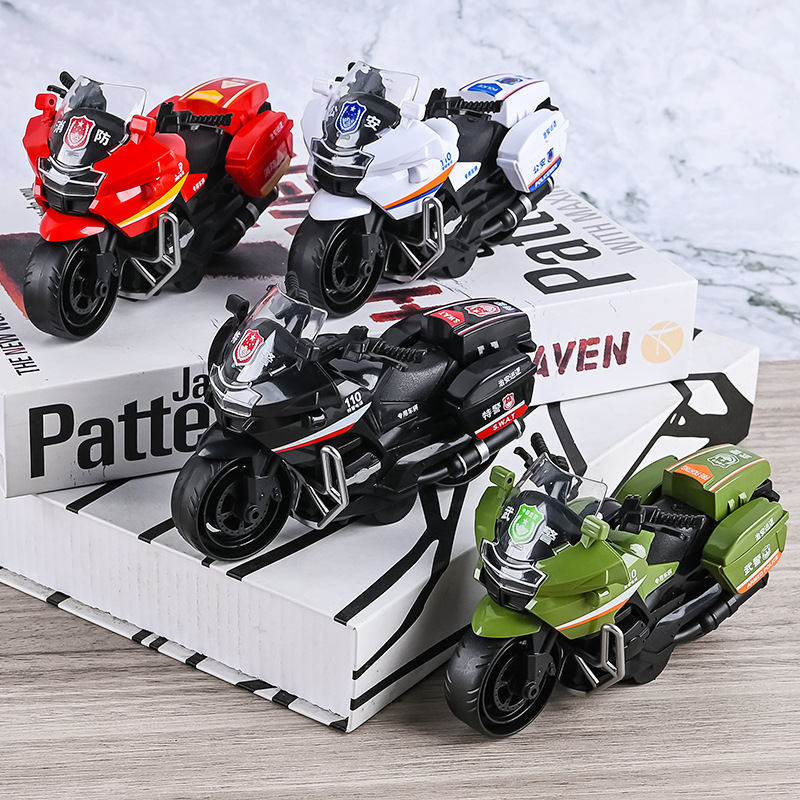 Cross-border simulation car model children's inertia motorcycle fire fighting armed police special police car boy gift toy gift