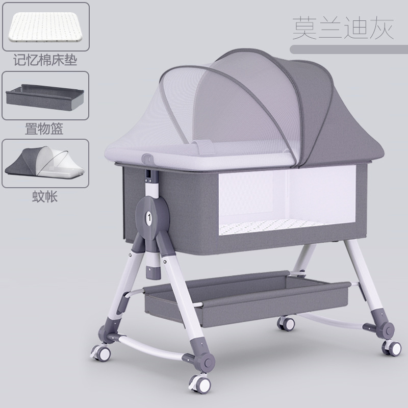 Cama para bebés de asiento plegable empalmado cama grande multifuncional portátil extraíble cama para bebés cuna cama