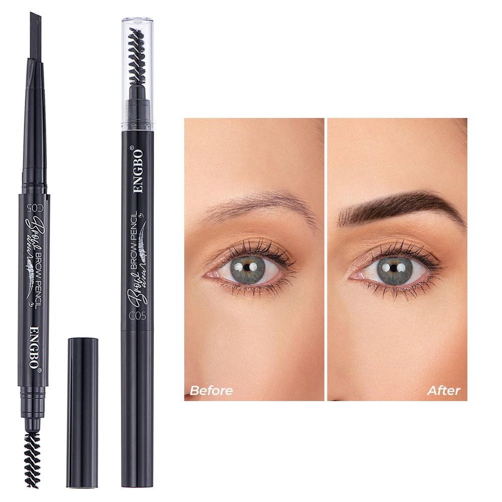 ENGBO's dual-head eyebrow pencil for foreign trade comes with an eyebrow brush that automatically rotates, ensuring long-lasting eye cosmetics without smudge undefined