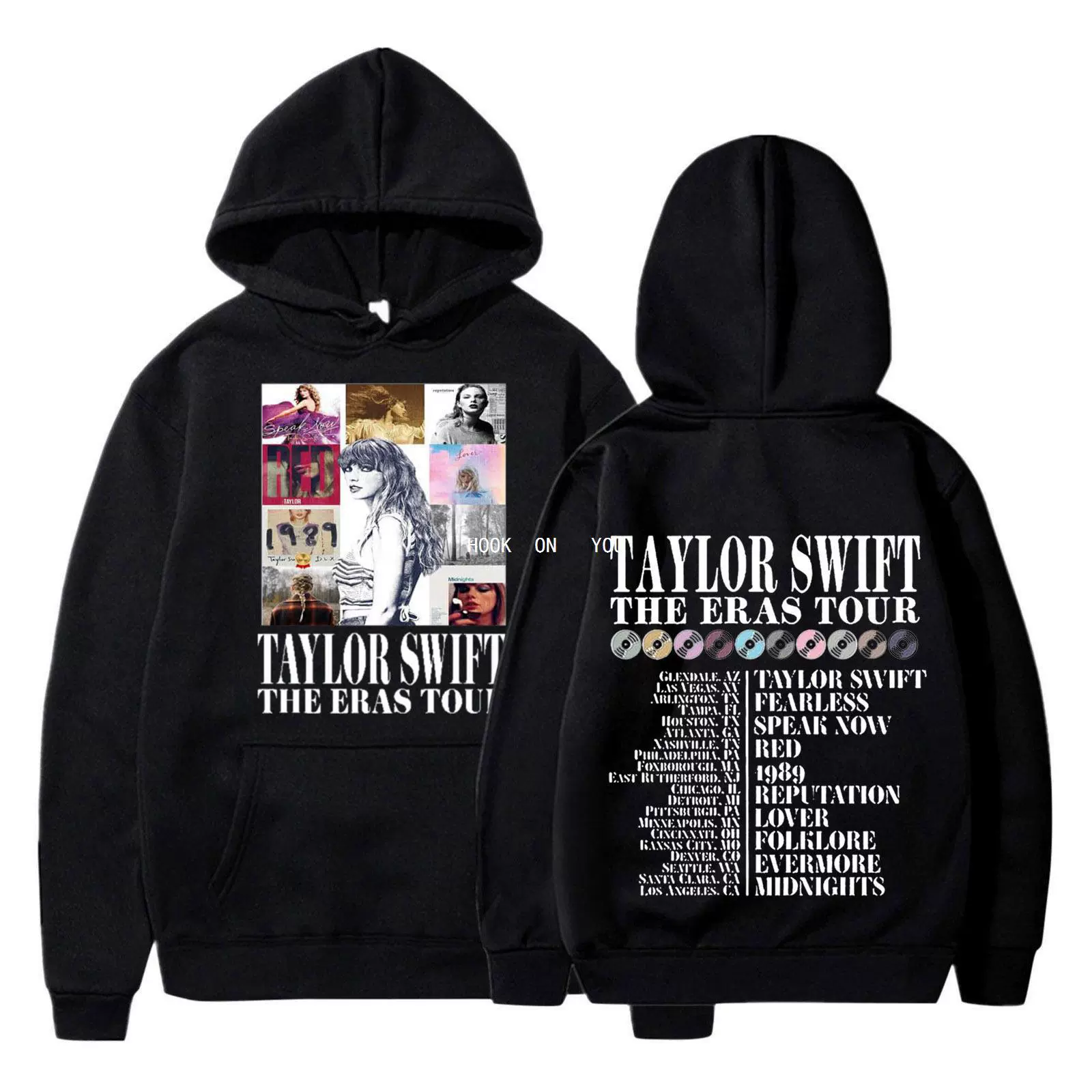 Taylor Swift The Eras Tour печать на передней части детское худи