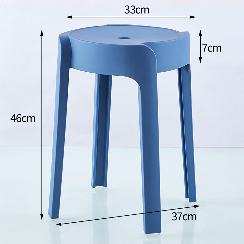 Taburete de plástico casero se puede apilar y engrosar, taburete de ciclón, taburete moderno simple, taburete de mesa de comedor, taburete de ciclón redondo alto