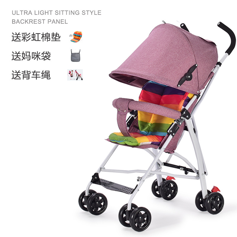 Cochecito de bebé, ligero y plegable, cochecito tipo paraguas sencillo, esencial para viajes de verano para bebés y niños pequeños, cochecito BB para salidas.