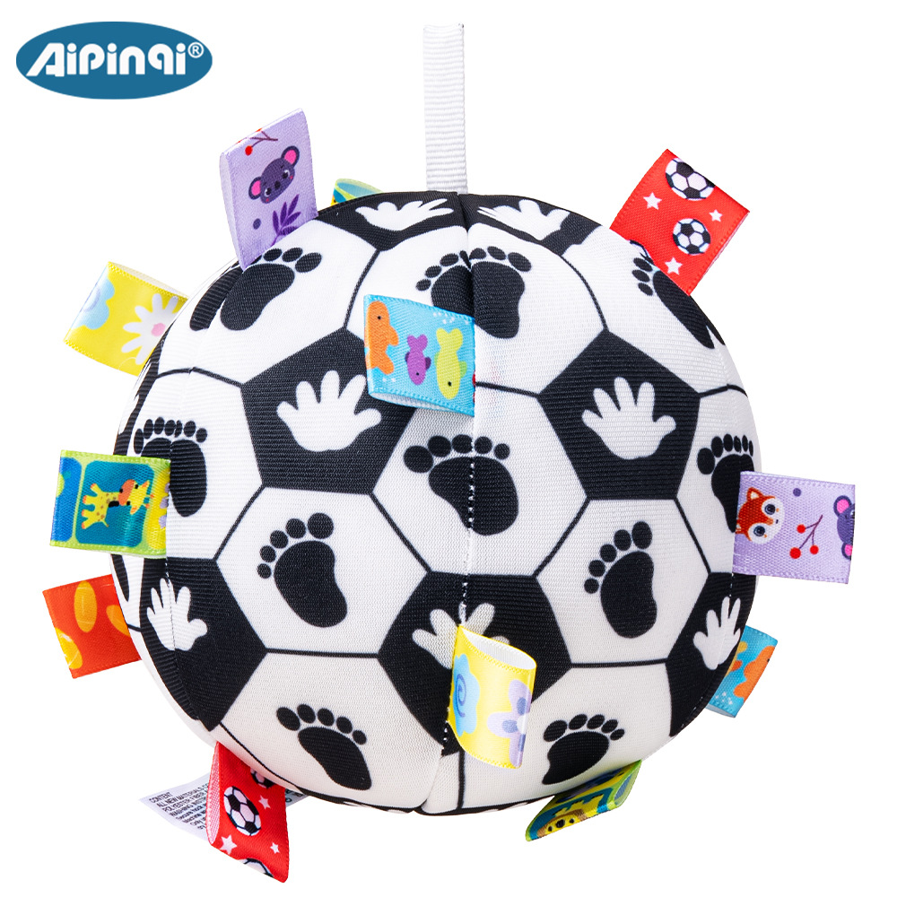 Aipinqi nuevo bebé mano bola bebé blanco y negro visual sonajero Bola de percepción sentido entrenamiento juguete Bola de tela