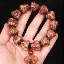 滴血莲花菩提手串滴血莲花菩提子文玩佛珠男女野菠萝念珠手链手持