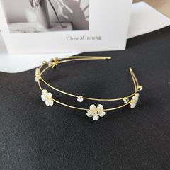 Lucky Flower Headband Double Zirconia Exquisite Hair Pinch Fine Chain Hair Accessory Spring and Summer 2023 New Fashion Hair Accessory