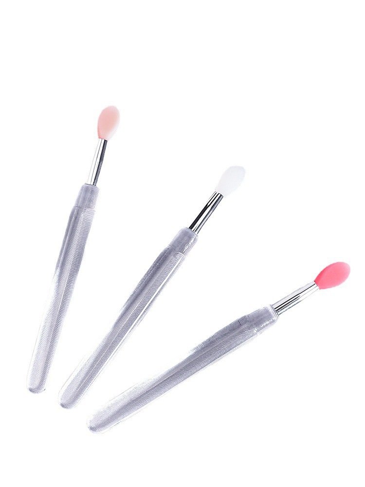 Silicone lip brush with cover mini professional portable lip mask brush lipstick stick lipstick eye shadow brush halo lipstick brush