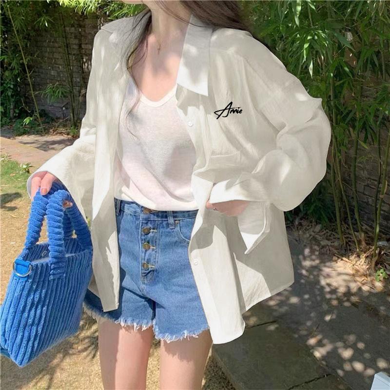Simple Printed 2026 New Spring/Summer Long-Sleeve Polo Collar Sun Protection Shirt for Women, Sweet and Spicy Style, Loose Fit, Slimming Jacket Simple Printed 2026 New Spring/Summer Long-Sleeve Polo Collar Sun Protection Shirt for Women, Sweet and Spicy Style, Loose Fit, Slimming Jacket