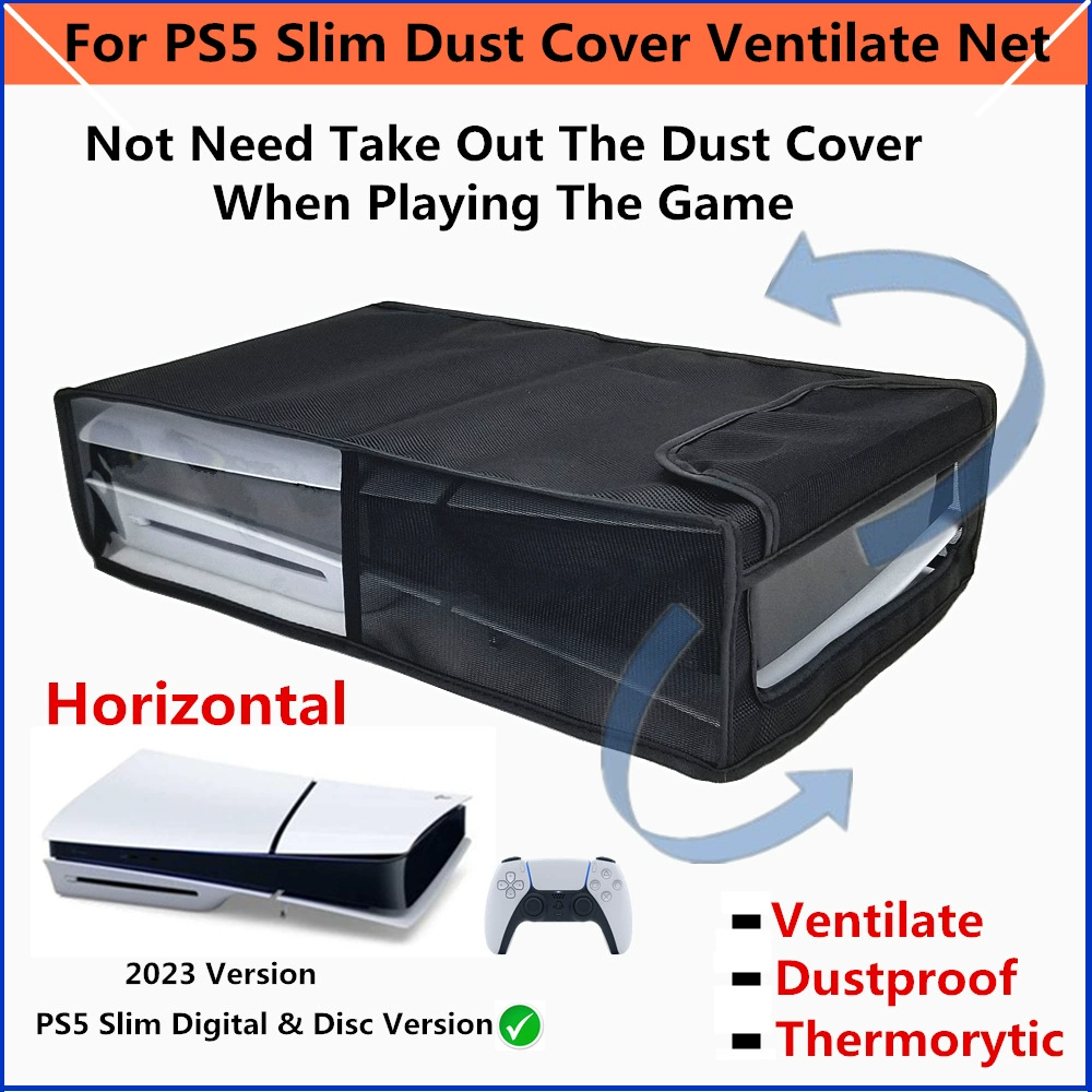 Чехол для PS5 Slim, прозрачный, горизонтальный
