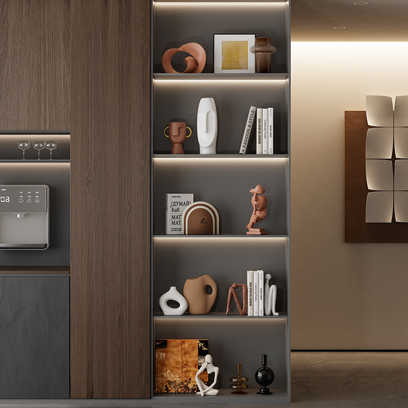 Nórdico color caramelo de alto valor de color decoración del hogar decoración del gabinete de televisión color grande armario de alta gama decoración del armario de vino