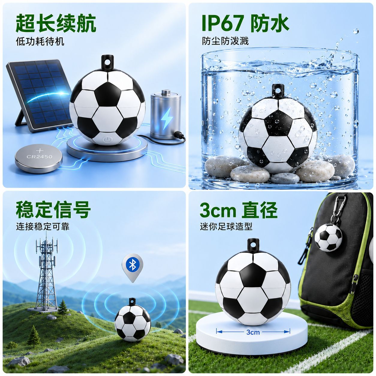 Apple Findmy için uyumlu futbol tasarımı küresel konum Airtag kayıp önleyici evcil hayvan konumlandırıcı