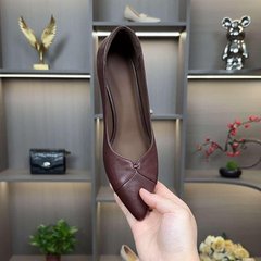法式复古风软面拼色浅口细跟高跟鞋女款2025秋季新款气质单鞋百搭