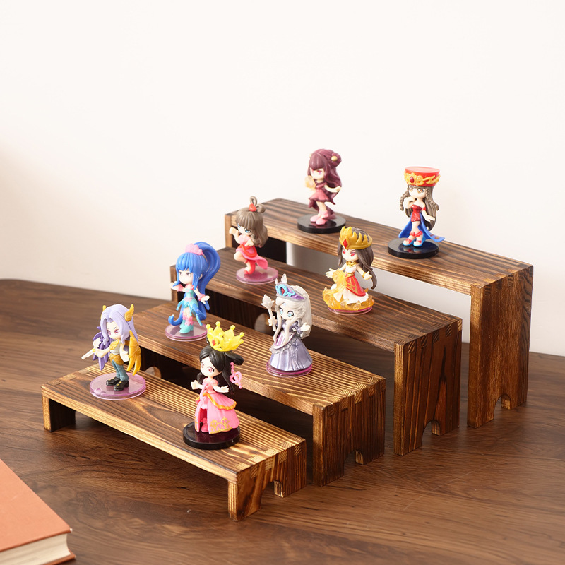 スポット収納ラック木製マルチクラスホームデスクトップブラインドボックス収納ラック手作り装飾品かわいい人形ディスプレイラック|undefined