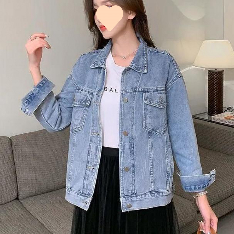 秋冬裝新款大碼牛仔外套女氣質寬鬆顯瘦牛仔衣上衣夾克女士牛仔褂