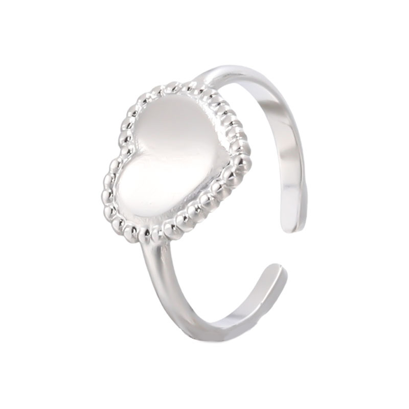 Plating Design Wholesale Jewelry Cute Heart Shape 304 Stainless Steel 18K Gold Plated Plating Stainless Steel Rings