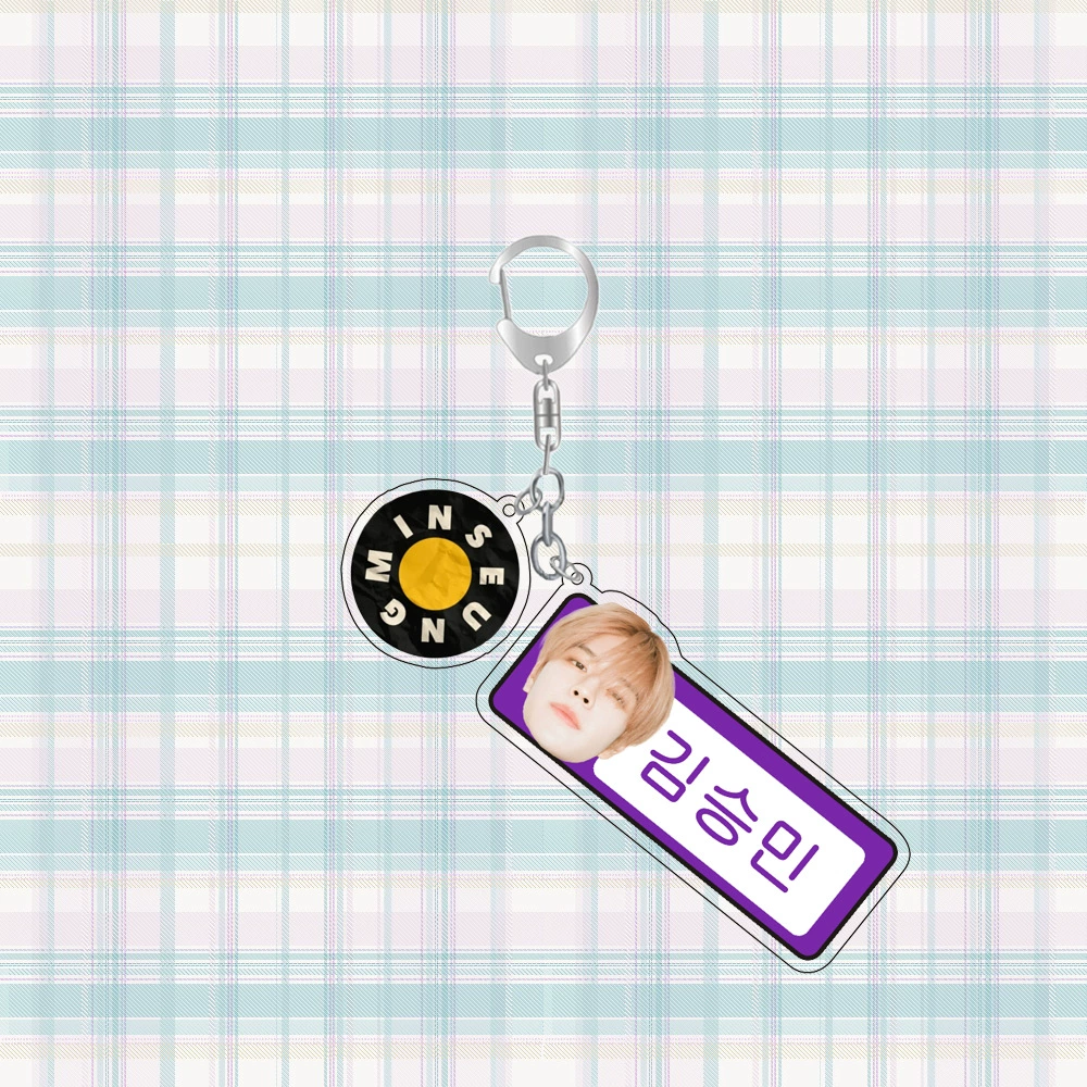 Аcrylic Idol-Style Keychain Set, 20 Character Designs, Double-Charm Metal Ring, 3.5 g