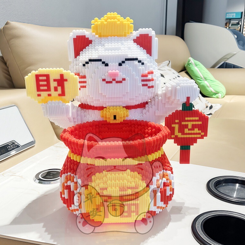 2025 新しい招き猫富の神互換性レゴビルディングブロック子供のおもちゃ diy 手作り装飾品誕生日ギフト|undefined