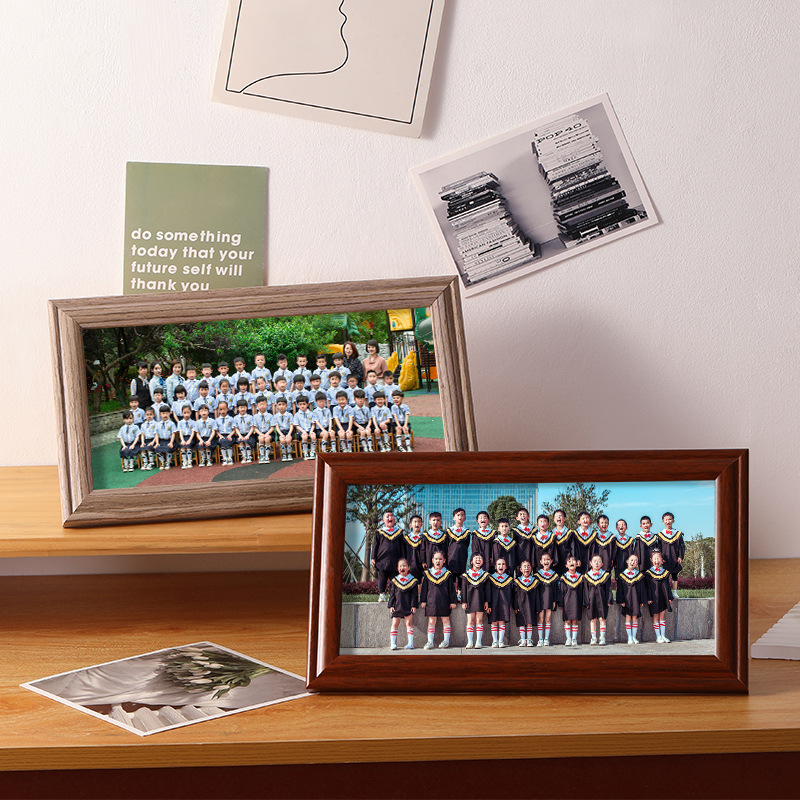 Graduation group photo frame wholesale 5 inch 6 inch large photo solid wood wall commemorative photo frame slender photo
