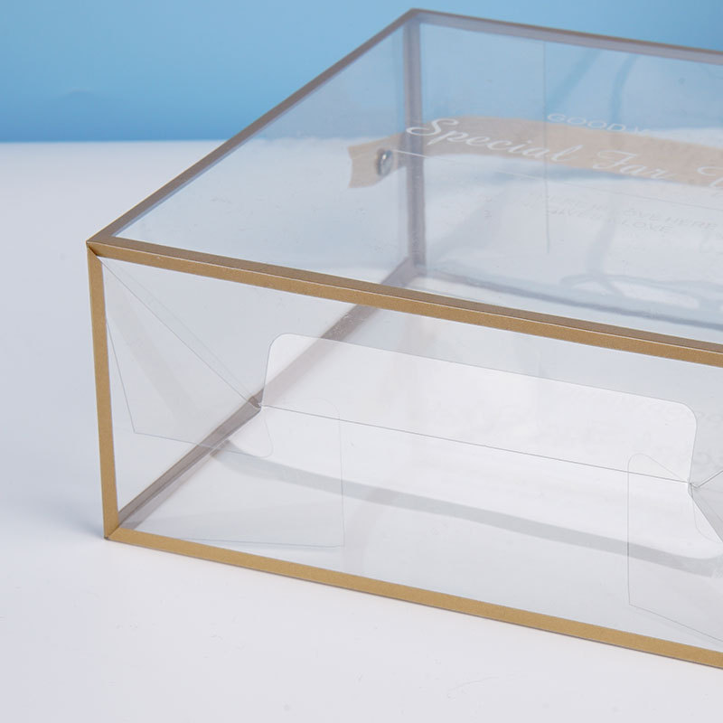 Copo de nieve crujiente caja de embalaje de galletas turrón transparente pet caja de regalo de plástico bolsa de embalaje portátil de galletas de caramelo