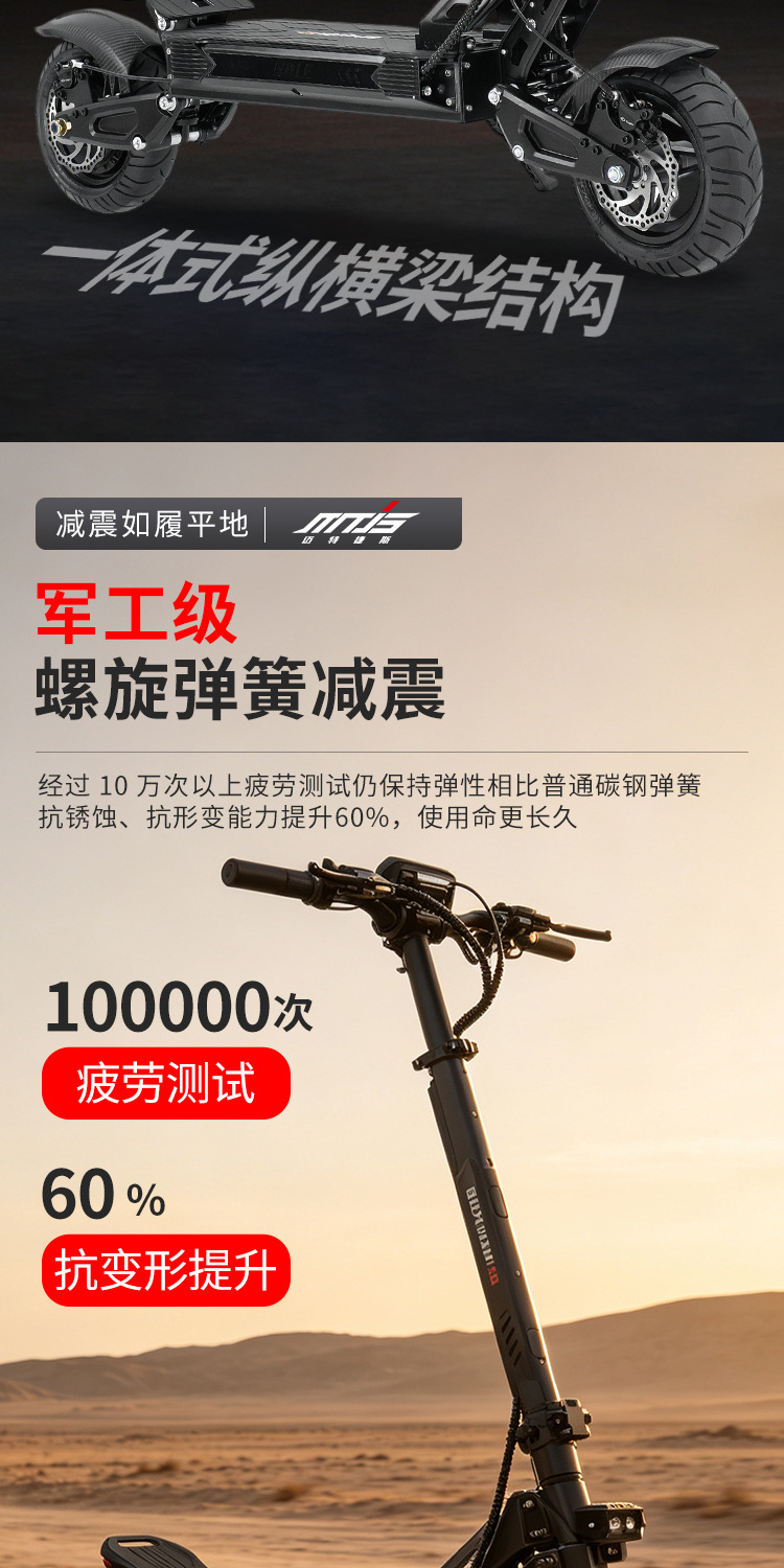 BOYUEDA Foldable Electric Scooter 1600W Off-Road Adult Portable App Smart Electric Scooter