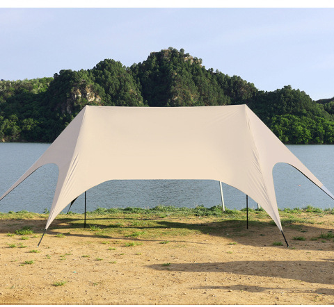 Large Quick-Open Portable Outdoor Camping Sunshade Tent with Black Coating for Sun Protection and Waterproofing