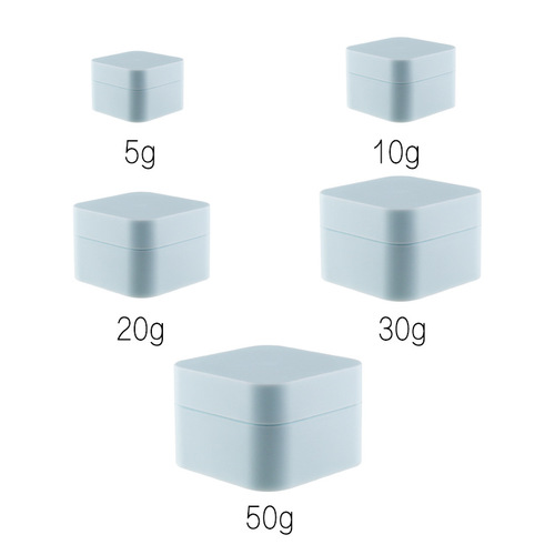 New 5g 10g 20g 30g 50g PP Matte Cream Jar with Square Face Cream Box, Camellia Oil Skincare Cream Divided Jar