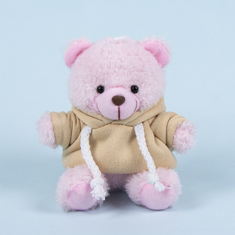 Lindo osito llavero colgante regalo creativo muñecas de peluche vestidas osito de peluche colgante de mochilas escolares para parejas
