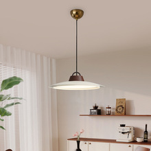 餐厅吊灯中古风创意吧台饭厅新款复古简约个性奶油飞碟艺术灯具