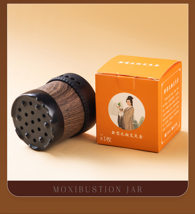 Bian Stone Moxibustion Jar Facial Massage Cupping Tool for Spa and Home Wellness preparation