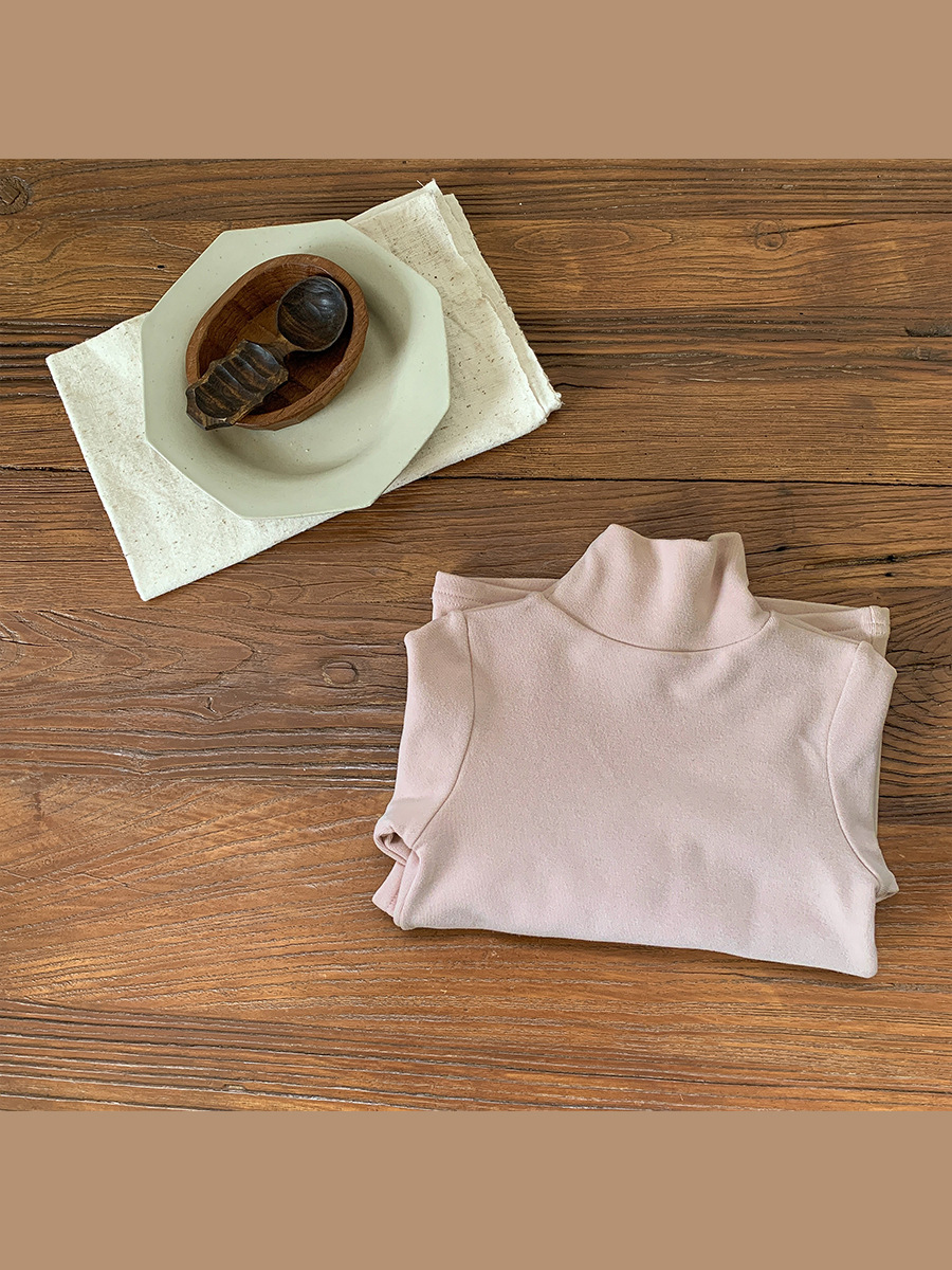 Sugar Pear ropa infantil de invierno para niños de cuello alto camiseta de fondo con 2024 nueva camiseta infantil ropa de bebé