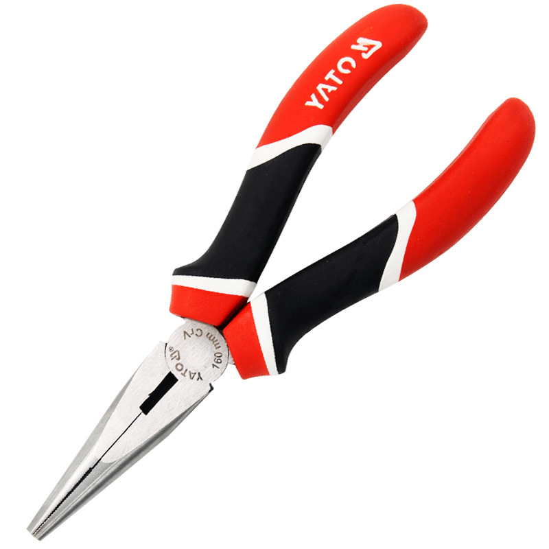 易尔拓（YATO）尖嘴钳三色柄多功能有牙尖咀钳长嘴钳子铬钒钢