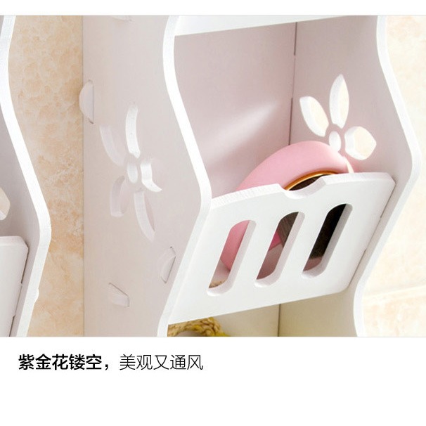 Cocina y baño de almacenamiento de rack de almacenamiento de cosméticos creativos ponche libre multi-capa de pared colgante de rack