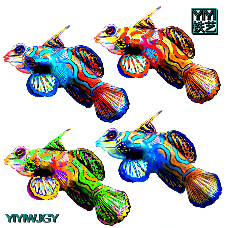 New Iron Fish Marine Animal Indoor Outdoor Decoration Home Craft Wall Decoration Iron Pendant Decoration Indoor