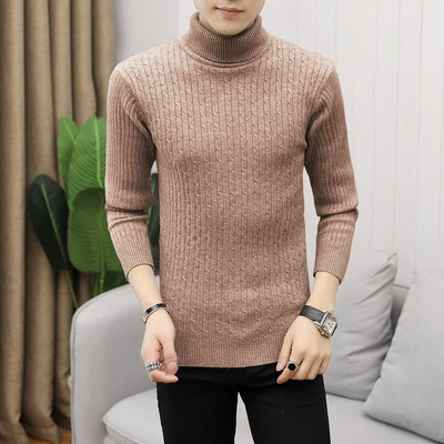 Демисезонный вязаный свитер, городской стиль, воротник-стойка, Slim Fit (2–2XL, múltiples цветов)