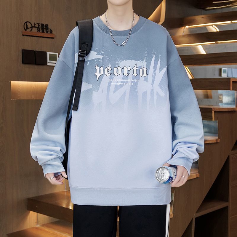春秋季青少年圆领卫衣男孩高中初中学生长袖t恤大童打底衫上衣服|undefined