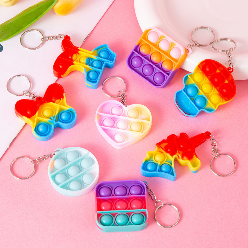 Children's Finger Press Bubble Decompression Toy Unicorn Butterfly Rodent Killer Pioneer Key Chain Chain Bag Pendant Children's Finger Press Bubble Decompression Toy Unicorn Butterfly Rodent Killer Pioneer Key Chain Chain Bag Pendant