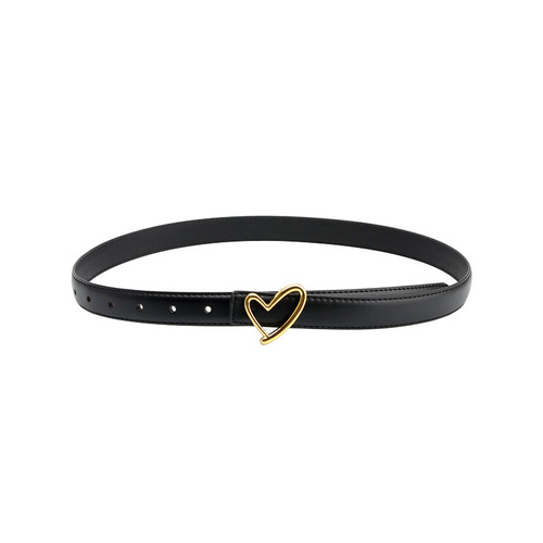 Women's new belt, simple, sweet, love buckle, versatile dress, decorative belt, hemmed jeans belt factory