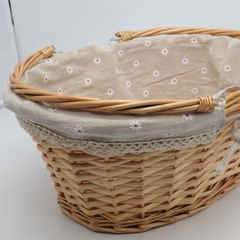 Cesta de compras tejida de ratán y mimbre, cesta de mimbre, cesta de picnic para frutas, cesta de almacenamiento