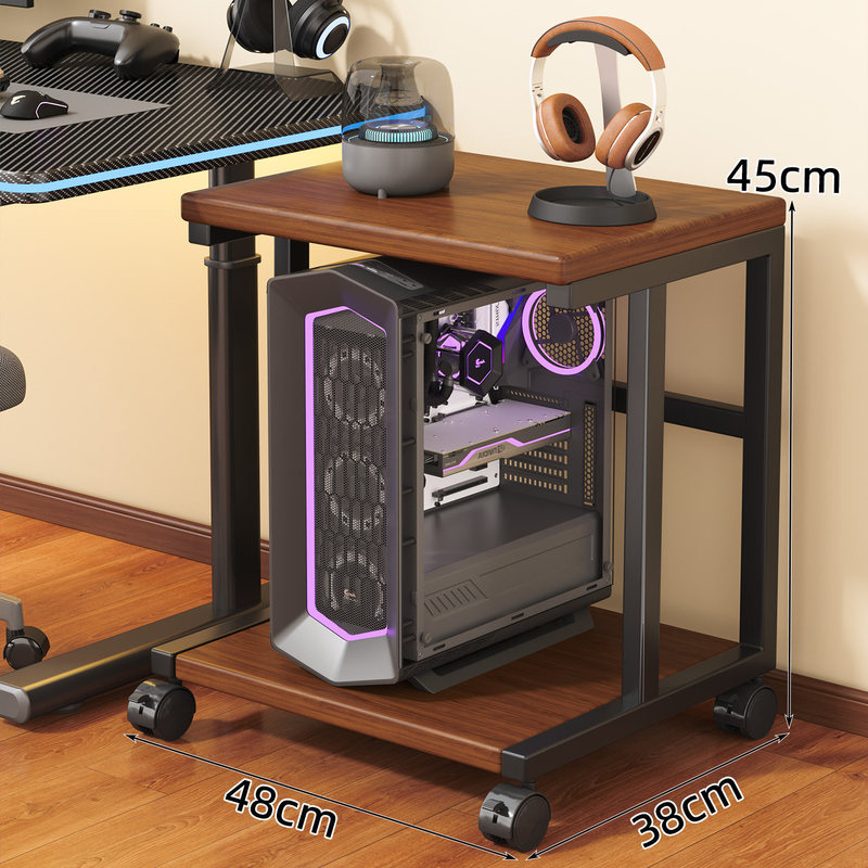 Desktop computer tower stand with wheels, movable multi-layer case base, storage rack, floor-standing household trolley Desktop computer tower stand with wheels, movable multi-layer case base, storage rack, floor-standing household trolley
