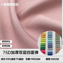 75D双层四面弹 涤纶弹力加厚 时尚风衣西装校服裤装面料 现货供应