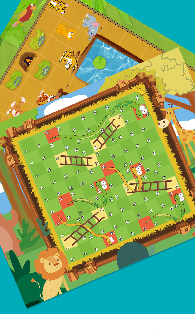 多功能六合一游戏棋象棋儿童益智趣味飞行棋五子棋斗兽棋木质玩具详情图8