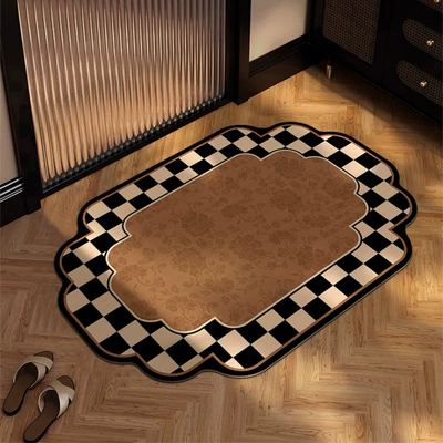 Ayaqaltılar (Kovriklər) — Quick-drying Non-slip Foot Mat - 4060cm-water-absorbs-water-instantly-and-dries-immediately-after-your-feet-classical-flower-shadow-diatom-mud-special-shaped-floor-mat
