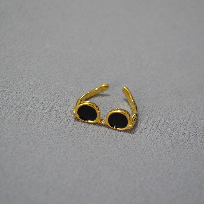 Casual, Daily Occasion Wholesale Hip-Hop Glasses Copper Gold Plated Open Rings