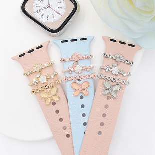 For apple watch watch watch watch watch watch watch watch watch watch with silicone watch strap decoration ring